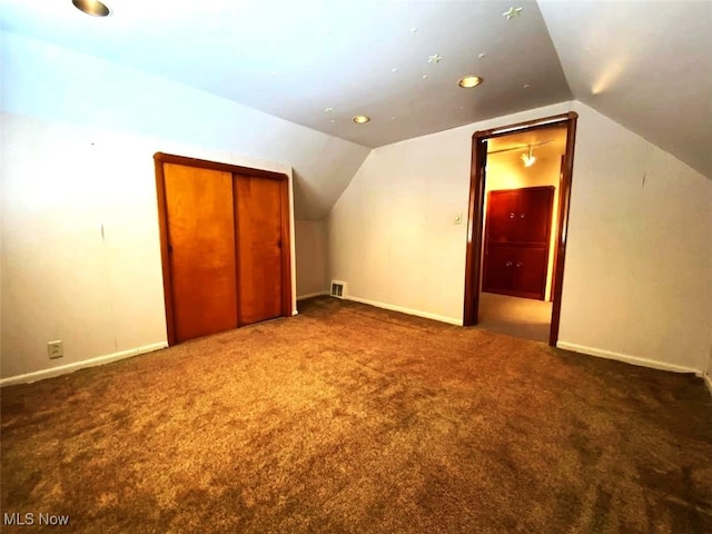 15613 Maplewood Ave, Maple Heights, OH 44137 - additional living space featuring vaulted ceiling, carpet, and recessed lighting