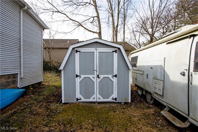view of shed