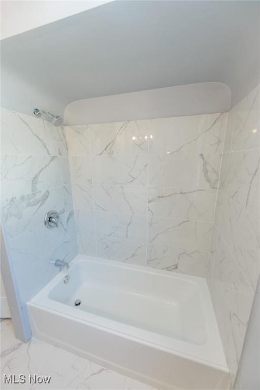 13222 Courtland Ave, Cleveland, OH 44111 - full bath with marble finish floor and tub / shower combination