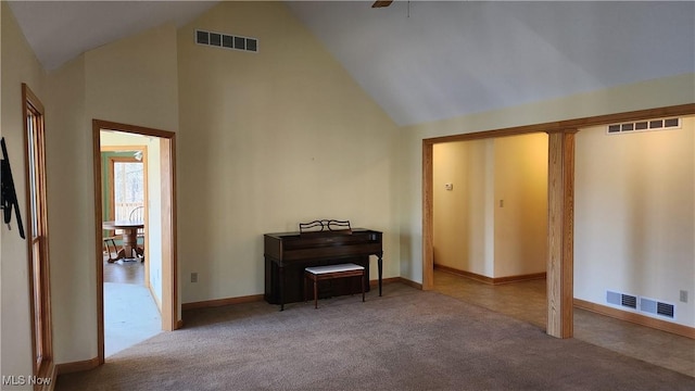 11466 Bloom Rd, Garrettsville, OH 44231 - sitting room with lofted ceiling, carpet, and baseboards