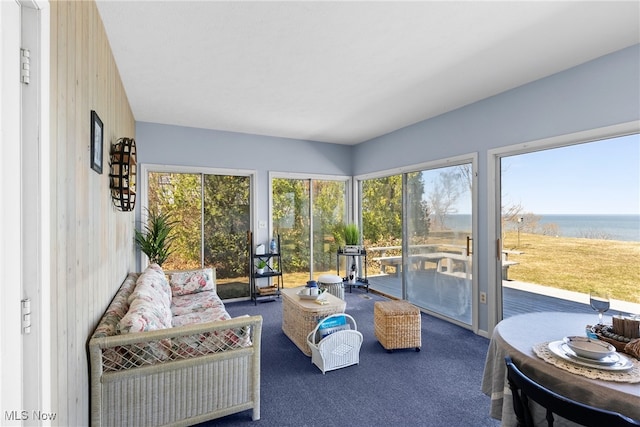 1122 Lake Rd, Conneaut, OH 44030 - sunroom featuring a water view