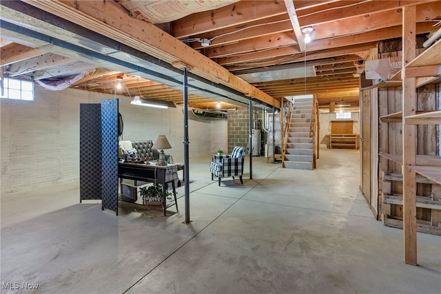 1122 Lake Rd, Conneaut, OH 44030 - below grade area featuring water heater and stairs