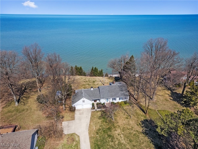 1122 Lake Rd, Conneaut, OH 44030 - birds eye view of property with a water view