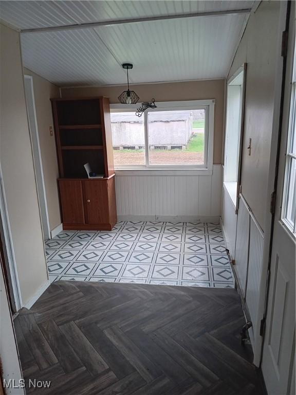 view of unfurnished dining area