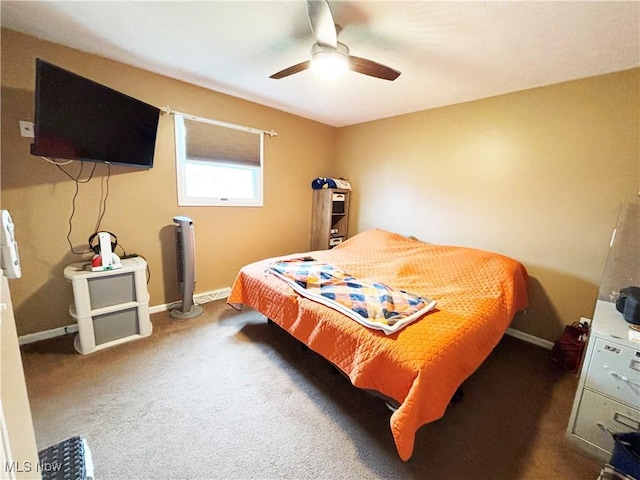 380 Sunshine Park Rd, Steubenville, OH 43952 - bedroom featuring carpet floors, baseboards, and ceiling fan