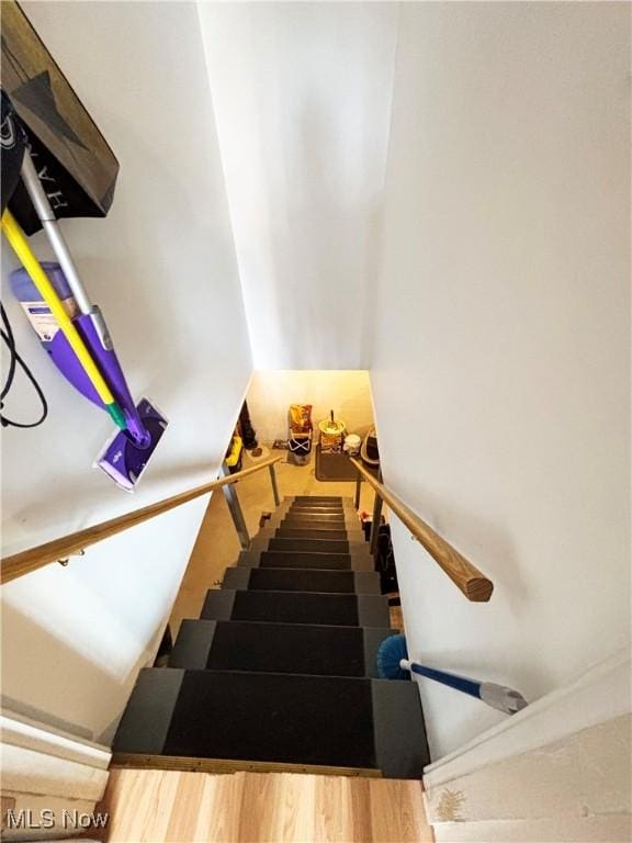 380 Sunshine Park Rd, Steubenville, OH 43952 - staircase featuring wood finished floors