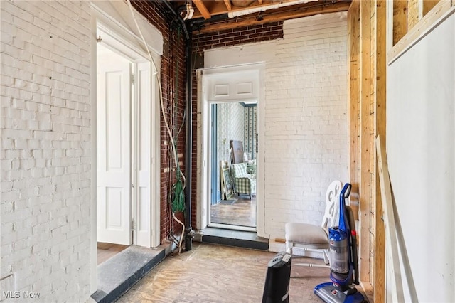 500 S Main St, Poland, OH 44514 - hallway with brick wall