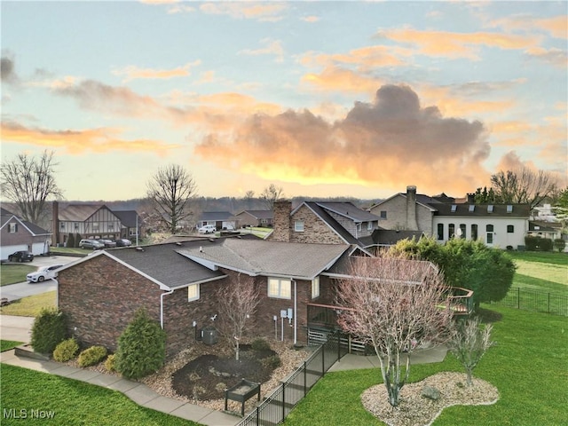 bird's eye view with a residential view