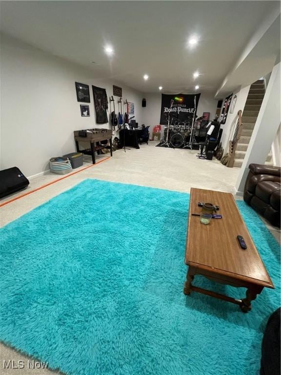 interior space with recessed lighting