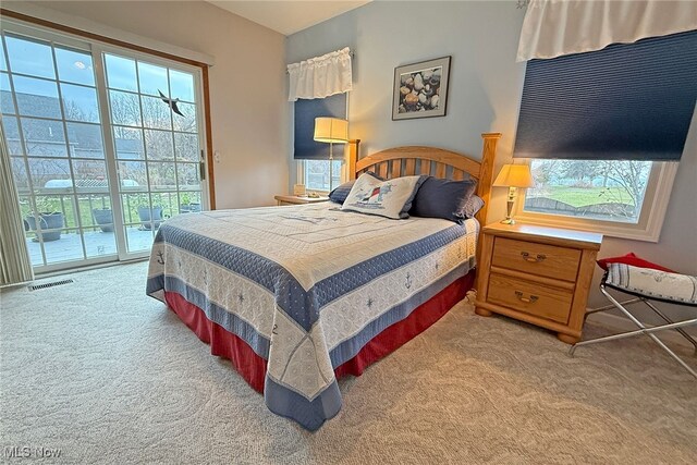 103 Southaven Ln, Kelleys Island, OH 43438 - bedroom with carpet, access to outside, and visible vents