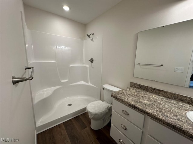 730 Mineral Springs Ave, Youngstown, OH 44511 - bathroom with wood finished floors, vanity, and a shower