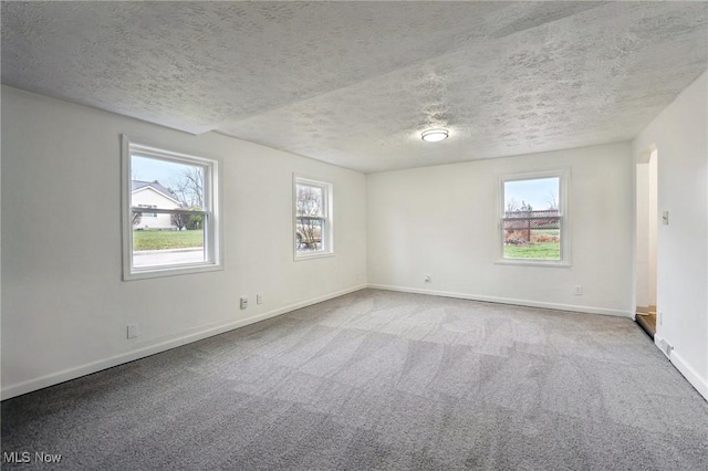3665 Marcella Ave, Stow, OH 44224 - unfurnished room with carpet floors, a textured ceiling, baseboards, and a wealth of natural light