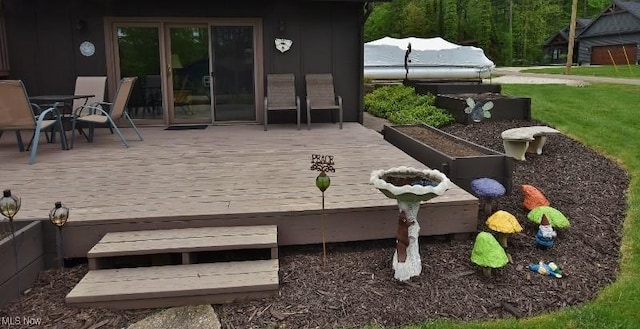 1208 Berwyn Dr SW, Sherrodsville, OH 44675 - wooden terrace with outdoor dining area