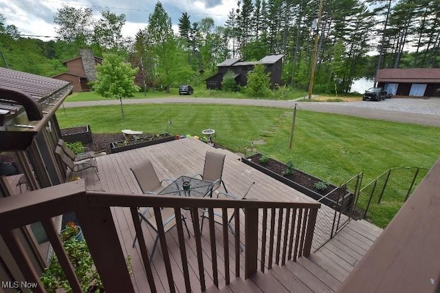 1208 Berwyn Dr SW, Sherrodsville, OH 44675 - wooden deck with a yard and outdoor dining area