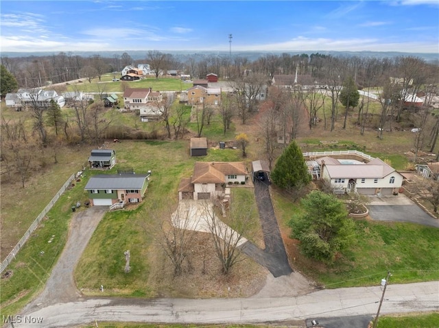 bird's eye view with a residential view