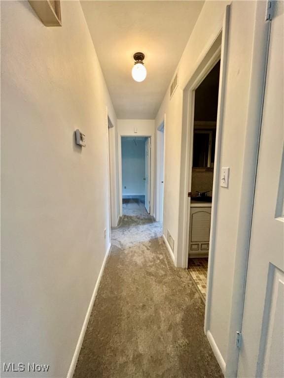 218 W Blvd, Mingo Junction, OH 43938 - hallway with baseboards, visible vents, and carpet flooring