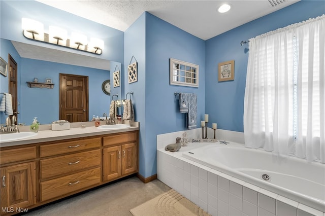 2816 Quail Run Ct, Lexington, OH 44904 - bathroom featuring a whirlpool tub and double vanity