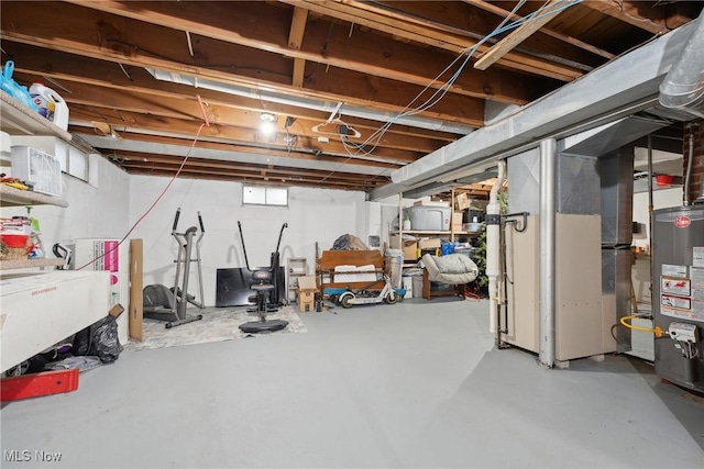 basement with gas water heater