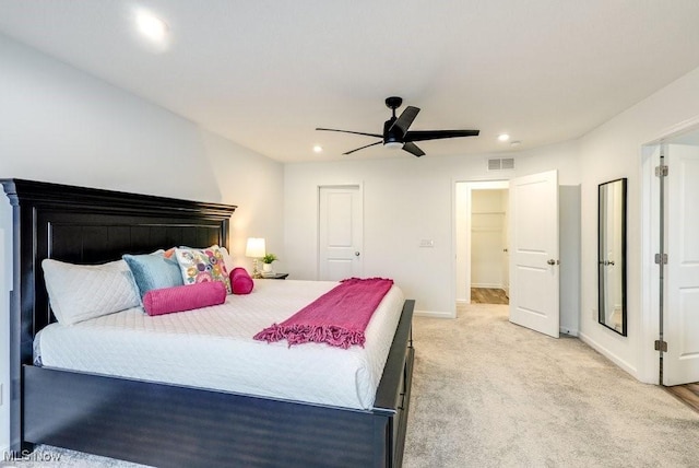 855-2 Dipper Ln, Aurora, OH 44202 - bedroom with recessed lighting, light colored carpet, and a ceiling fan