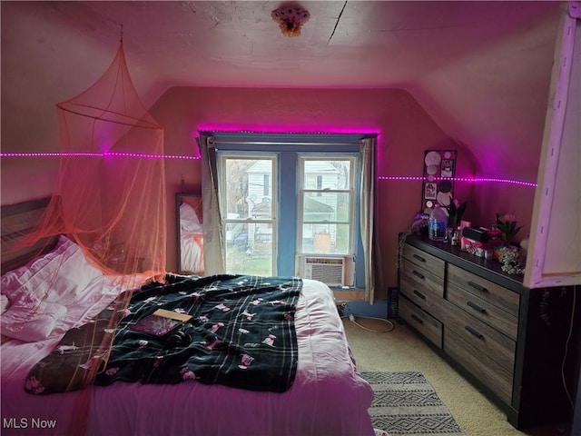 38 Royal Pl, Akron, OH 44310 - bedroom featuring light carpet, lofted ceiling, and cooling unit