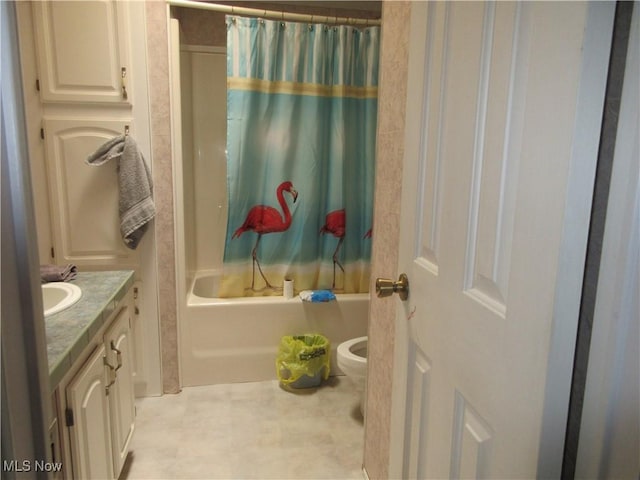 5372 Slater Rd, Williamsfield, OH 44093 - bathroom featuring vanity and shower / bath combination with curtain