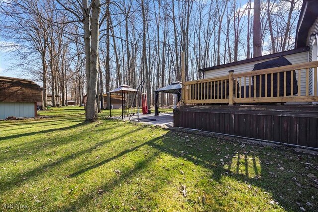 view of yard featuring a gazebo