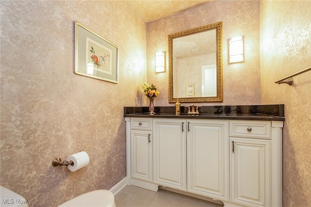 2 Salem Ct, Beachwood, OH 44122 - bathroom featuring tile patterned floors, toilet, and vanity
