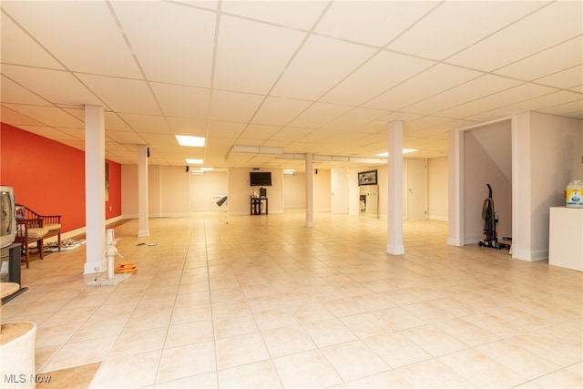 2 Salem Ct, Beachwood, OH 44122 - interior space with a paneled ceiling and light tile patterned flooring