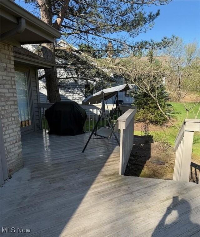 deck featuring area for grilling