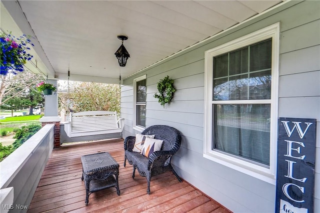 deck with covered porch