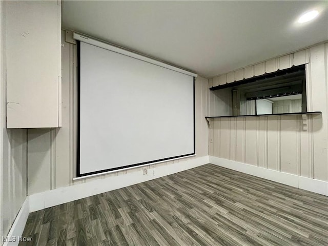 4019 W 226th St, Fairview Park, OH 44126 - home theater room with baseboards, wood finished floors, and recessed lighting