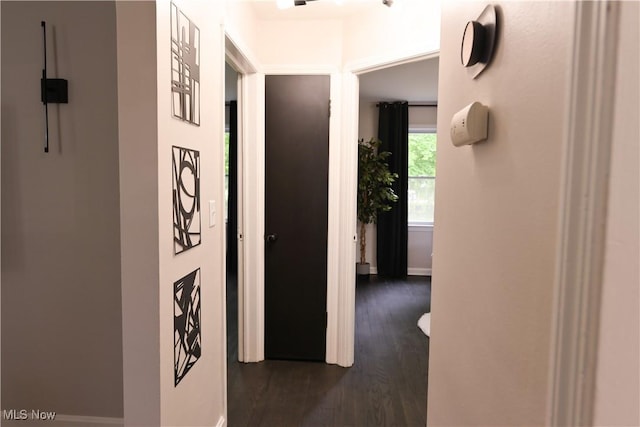 4019 W 226th St, Fairview Park, OH 44126 - hallway featuring dark wood-style floors and baseboards