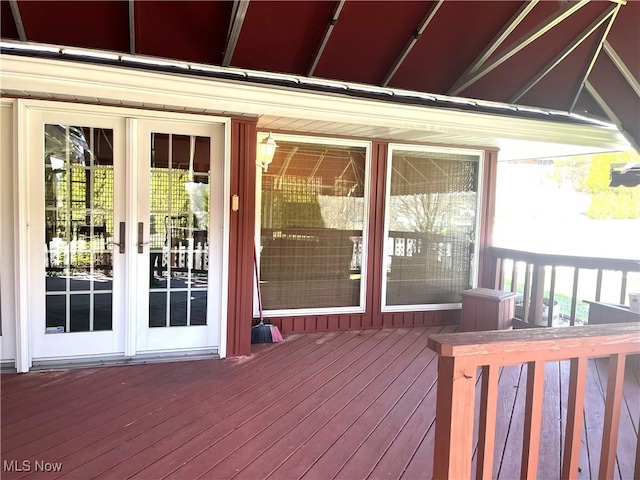 deck with french doors