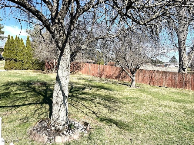 view of yard featuring fence