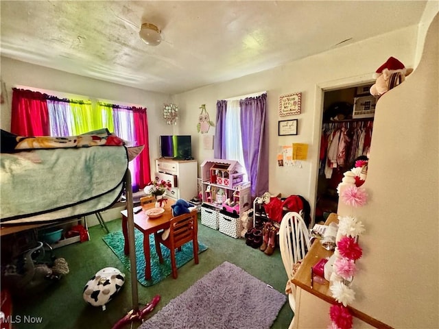 bedroom with carpet floors