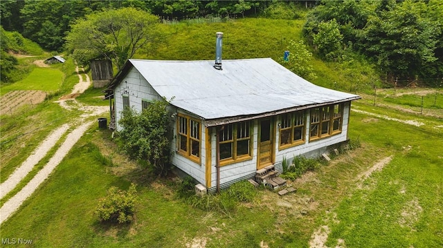 1000 Coon Fork Rd, Arnoldsburg, WV 25234 - rear view of house featuring a lawn
