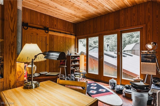 1000 Coon Fork Rd, Arnoldsburg, WV 25234 - sunroom featuring french doors and a barn door