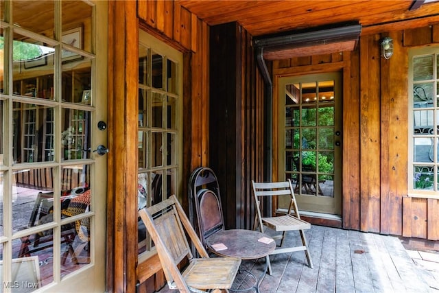 1000 Coon Fork Rd, Arnoldsburg, WV 25234 - doorway to outside featuring wood-type flooring