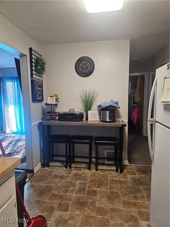 details with freestanding refrigerator