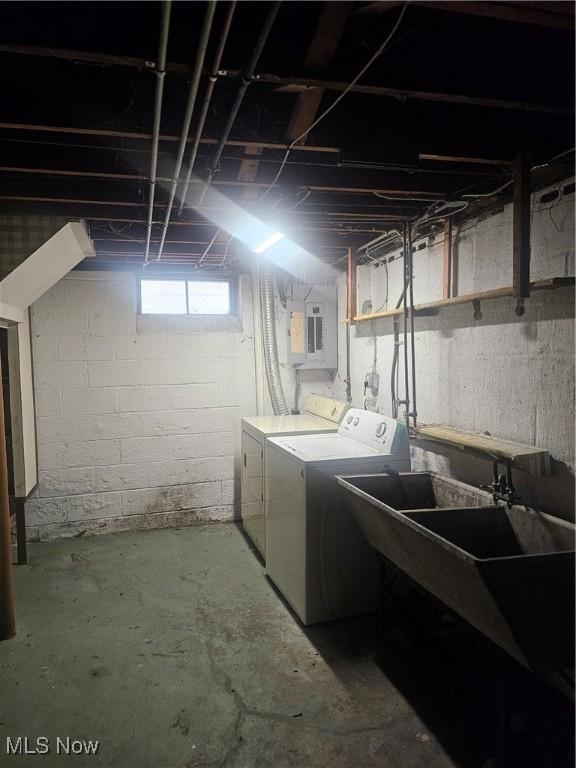 25100 Drakefield Ave, Euclid, OH 44132 - basement with independent washer and dryer and electric panel