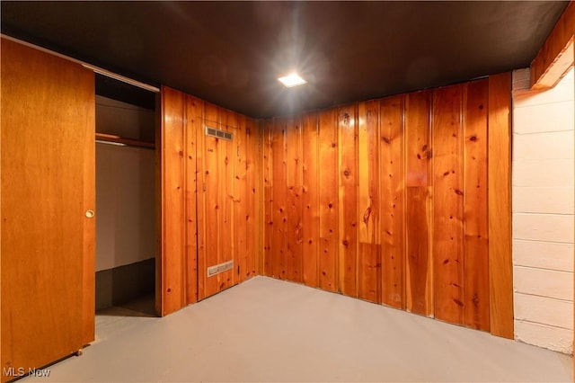 2955 Noel Dr, Youngstown, OH 44509 - finished basement with wooden walls and visible vents