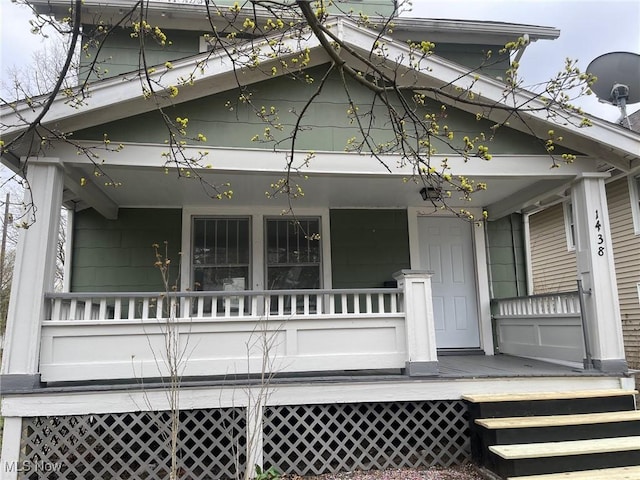 exterior space featuring a porch