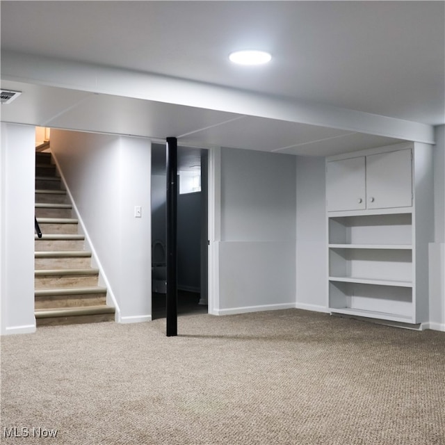 9171 Ridge Rd, North Royalton, OH 44133 - finished below grade area with carpet and stairs