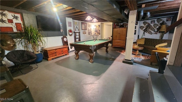 53525 Somerton Hwy, Jerusalem, OH 43747 - recreation room featuring finished concrete flooring and pool table