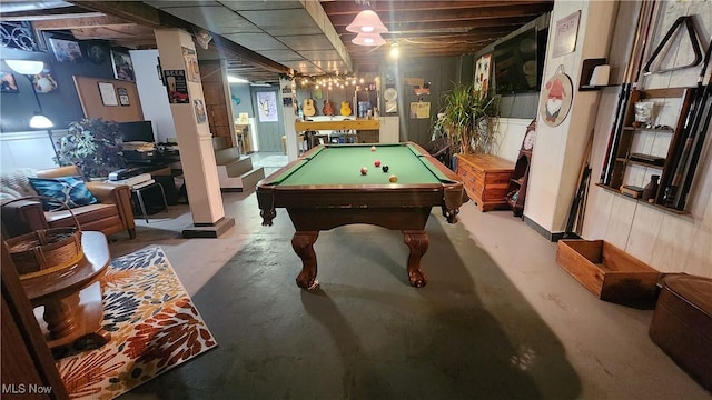 53525 Somerton Hwy, Jerusalem, OH 43747 - playroom with billiards and concrete flooring