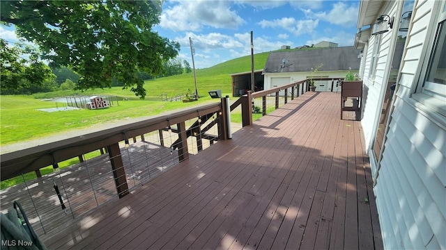 53525 Somerton Hwy, Jerusalem, OH 43747 - wooden deck featuring a yard