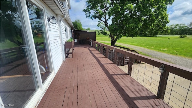 53525 Somerton Hwy, Jerusalem, OH 43747 - wooden terrace featuring a lawn