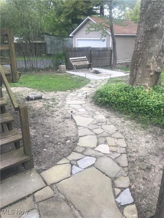 view of yard with fence