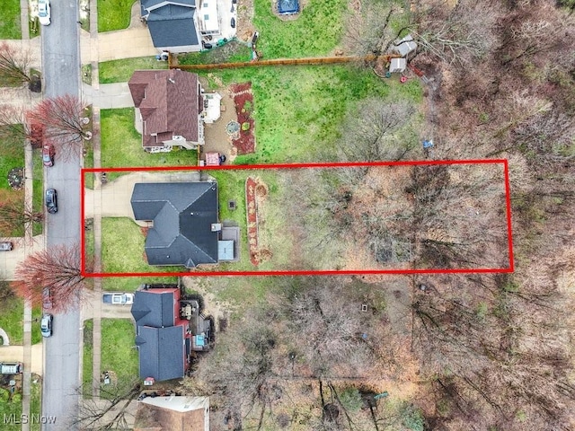 aerial view with a residential view