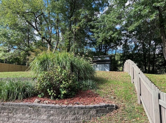 view of yard with fence